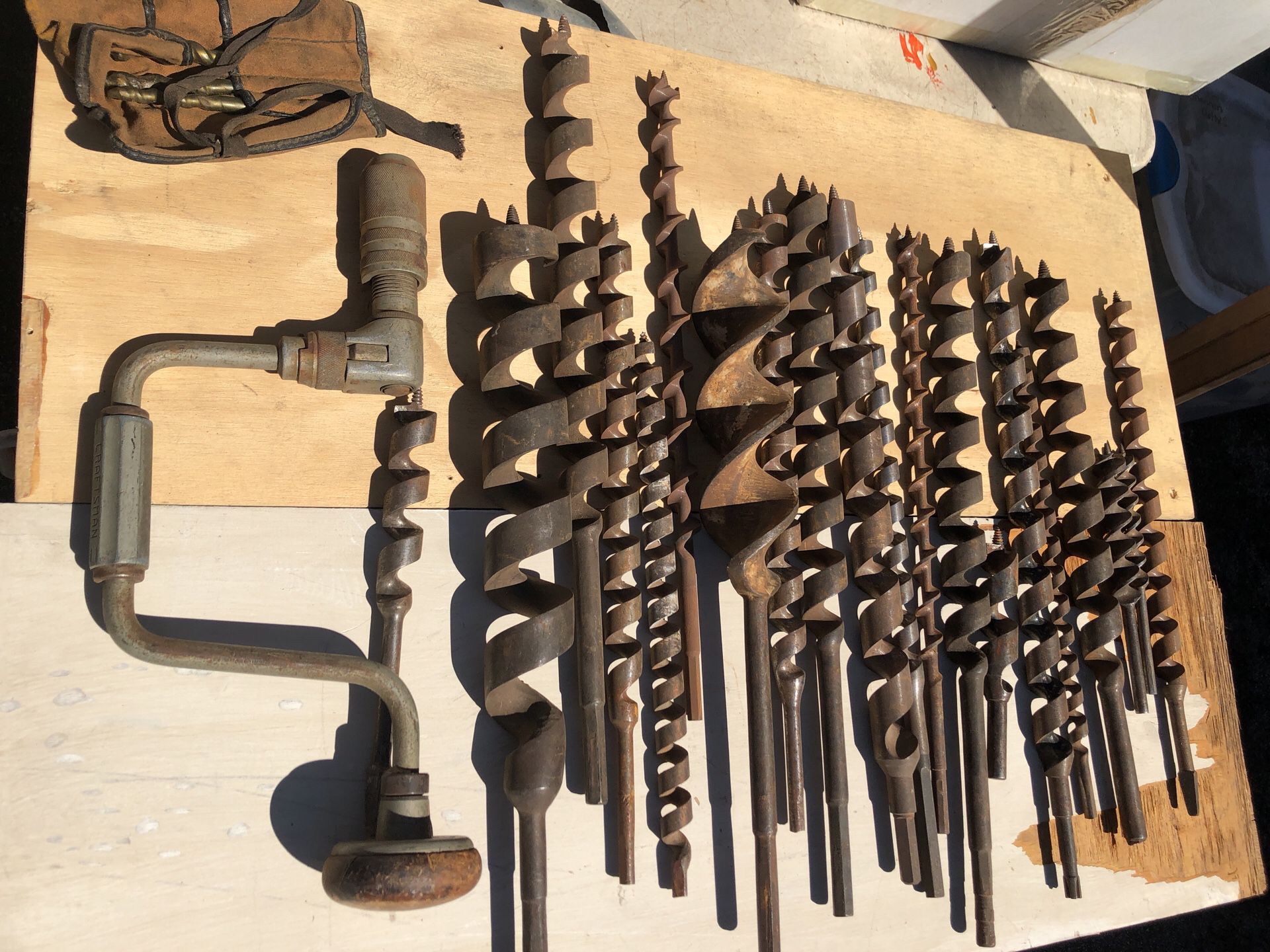 Vintage craftsman hand drill 20 large wood auger bit