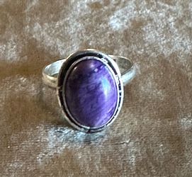 Charorite Gemstone .925 Stamped Ring Size 8