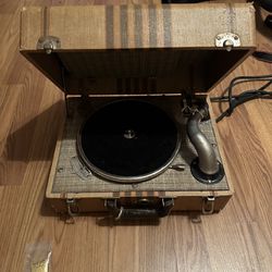 Suitcase Record Player Antique 