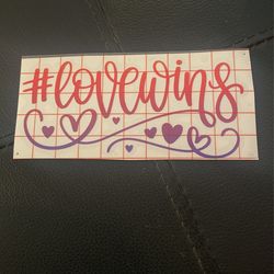 Red Purple Love Wins Decal 