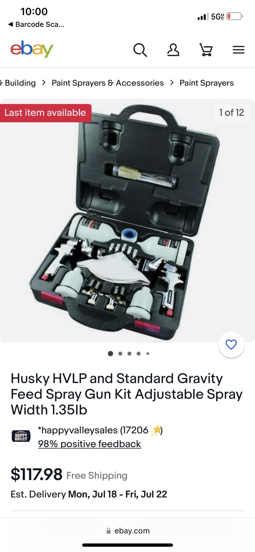 Huskey Gravity Feed  Spray Gun 