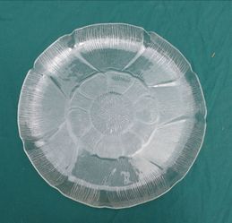 Vintage Arcoroc Fleur Serving Tray Platter Glass France