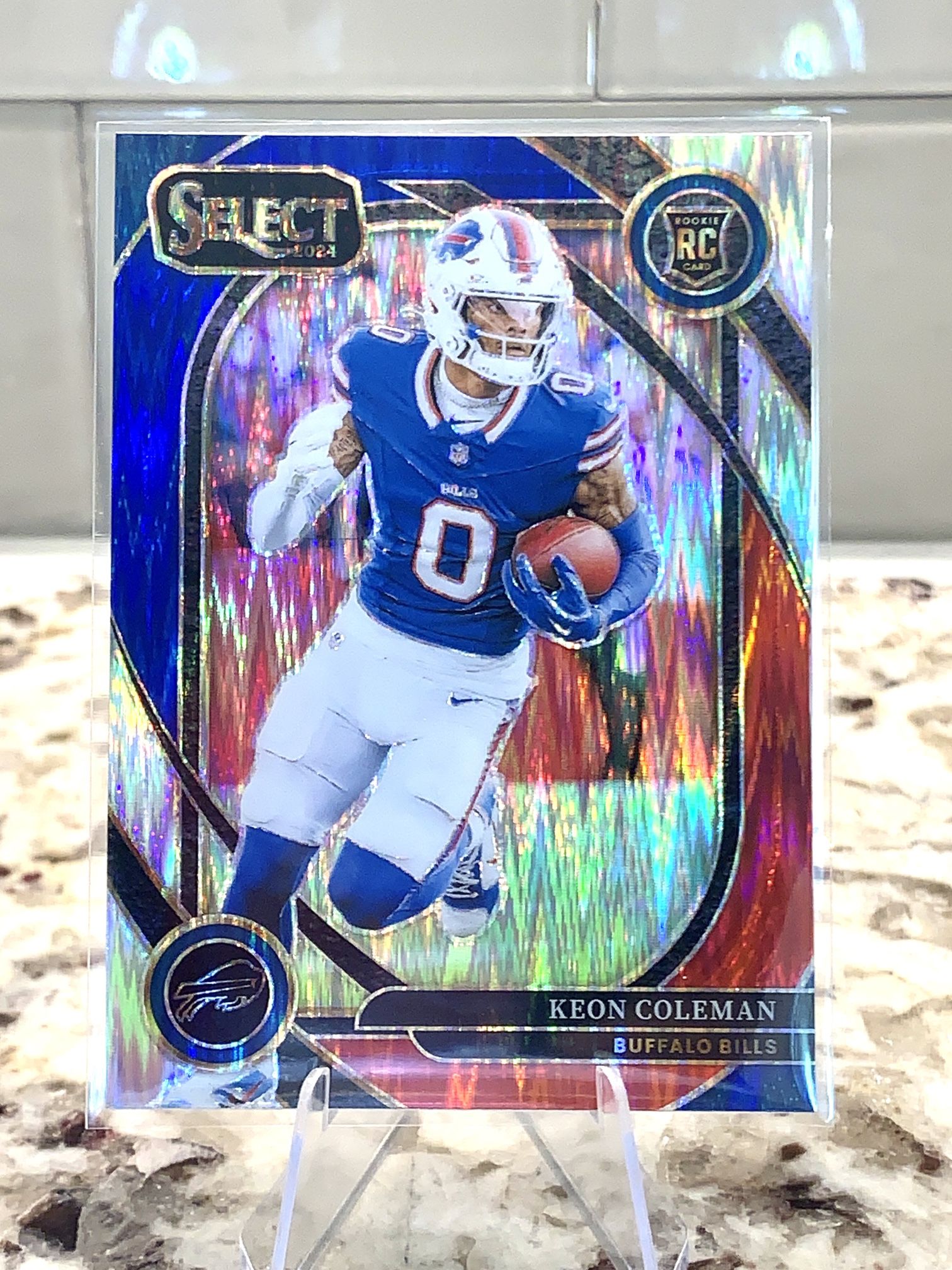 Keon Coleman Red Blue White Prizm Shock 2024 Panini Select