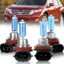 Fits for TOYOTA CAMRY (2007-2018) Halogen Headlight Bulbs, 9005/HB3 + H11 High Beam/Low Beam Combo, 5500K White Light Car Replacement Headlight Blubs,