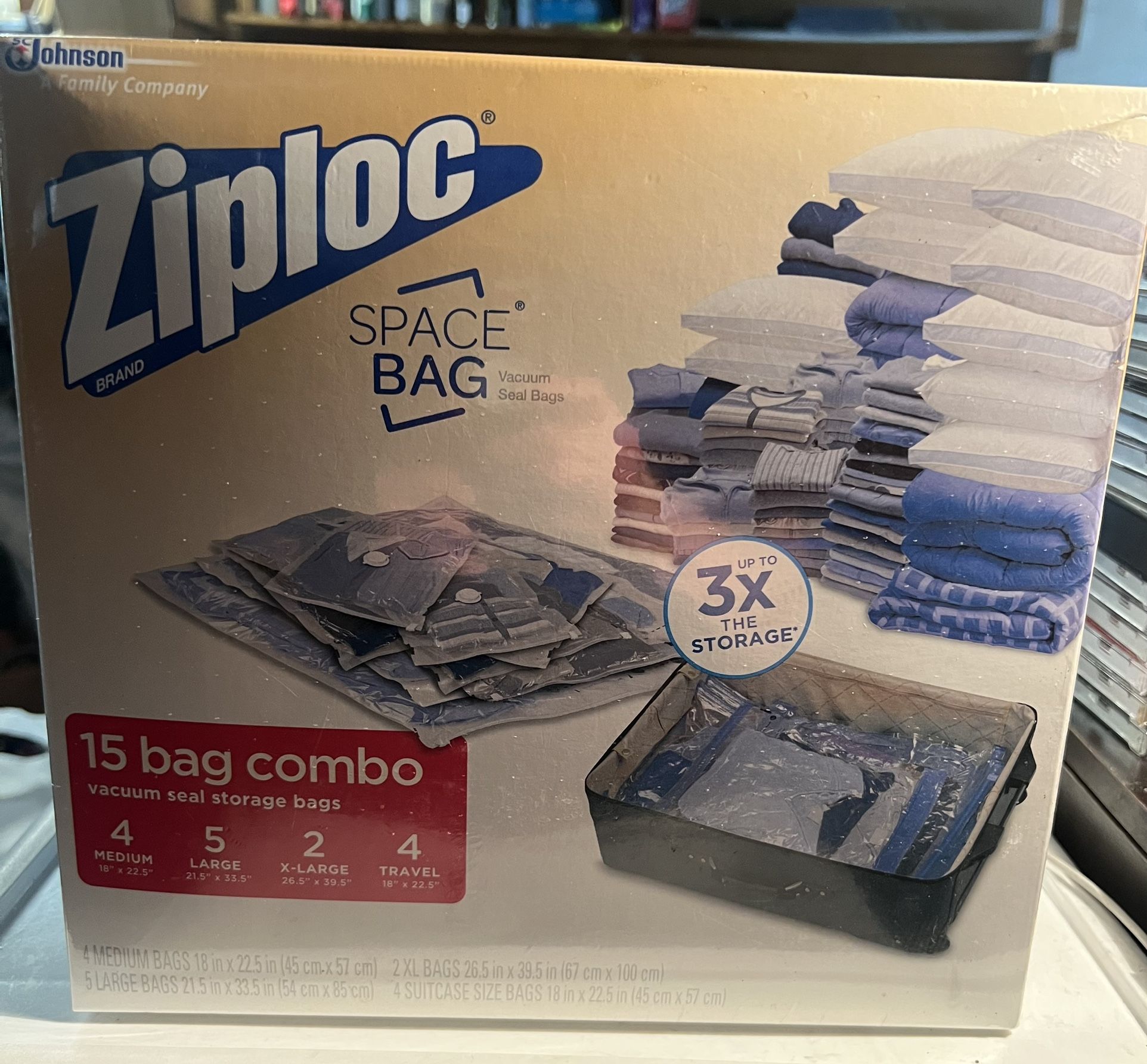 Ziploc Space Bags Combo 15 Set Compression Vacuum Seal Watertight Storage Travel