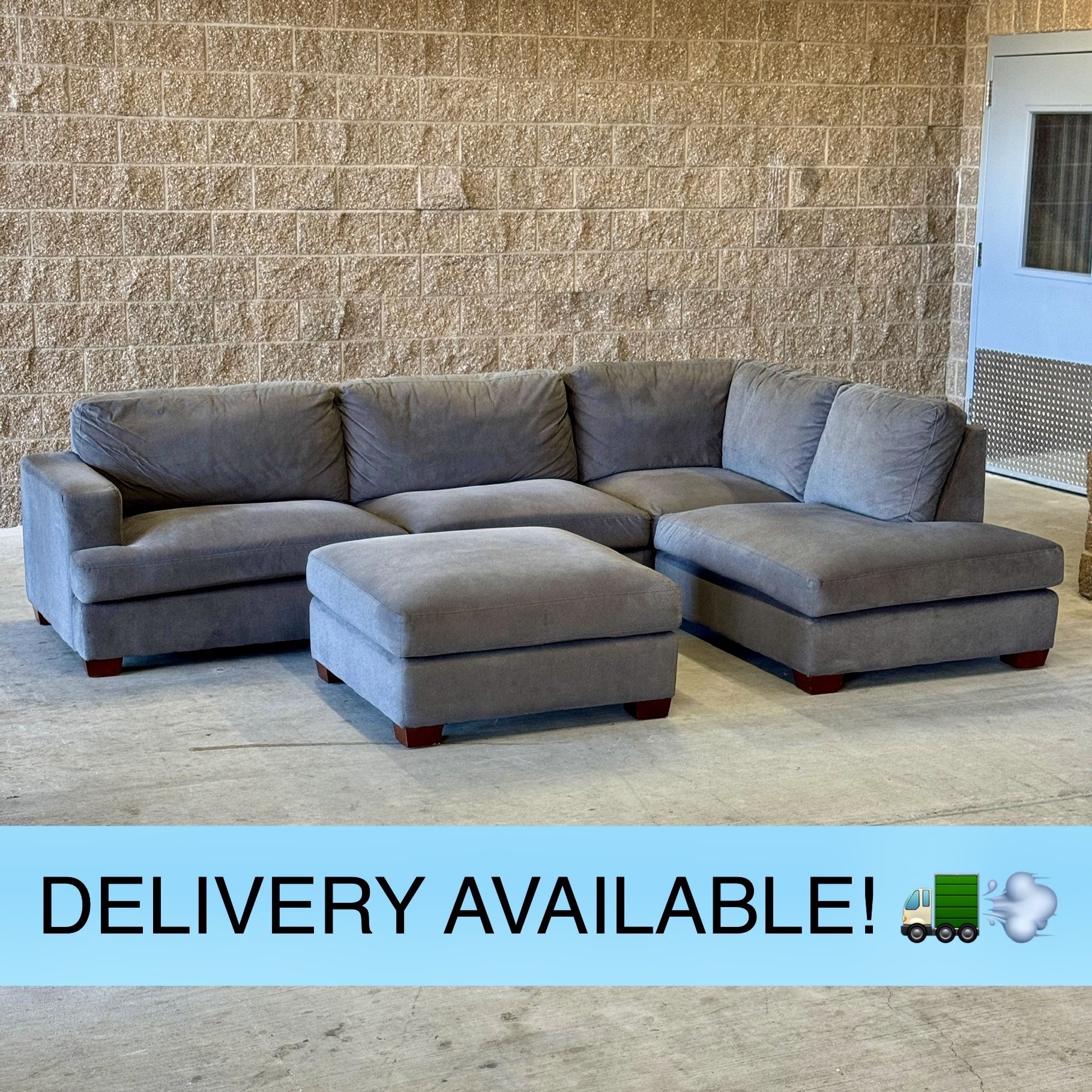 Gray L Sectional Couch Sofa w/Ottoman from Costco (DELIVERY AVAILABLE! 🚛💨)