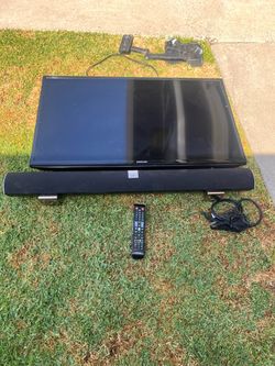 Samsung 40” Smart TV + Vizio Sound Bar + Remote + Wall Mount – $100