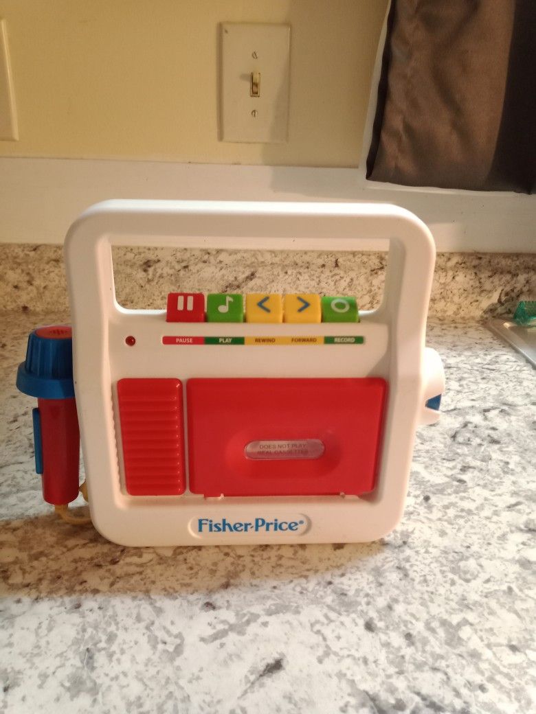 Mattel Fisher Price Play Cassette Player Recorder With Microphone Model 02178 Kids Children's Toy