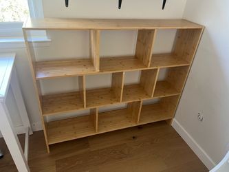 FREE Large Bamboo 10-Cubby Bookcase / Organizer