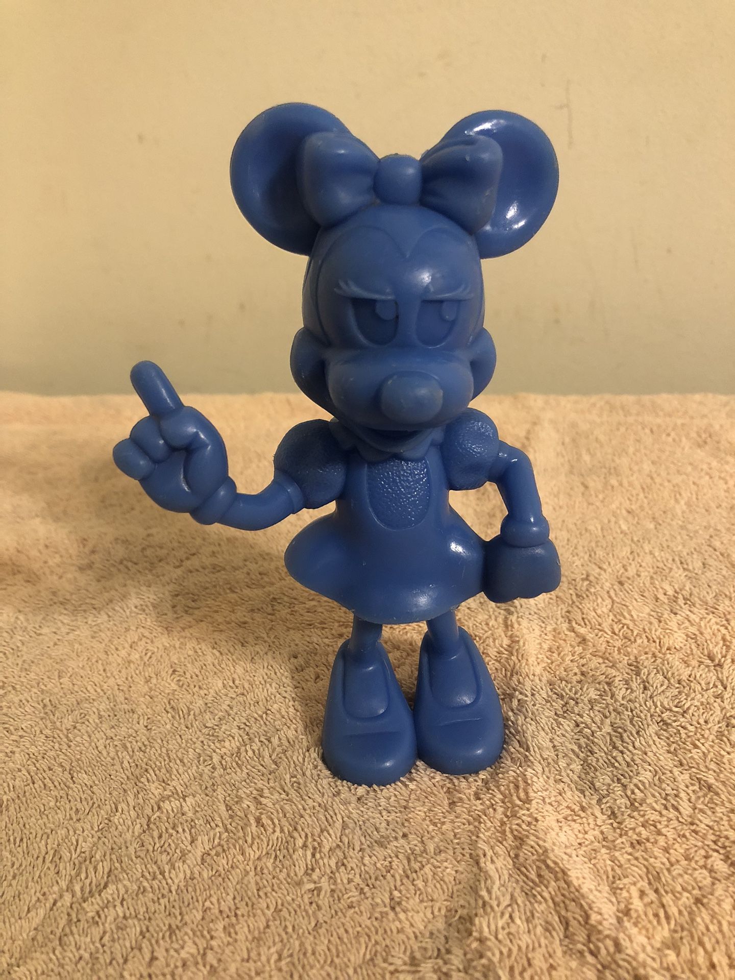 Vintage 1972 Marx Toys Walt Disney Minnie Mouse 6” Blue Plastic Figure