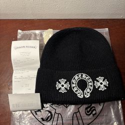 Chrome Hearts Horseshoe Logo Knit Beanie Black w/ Receipt