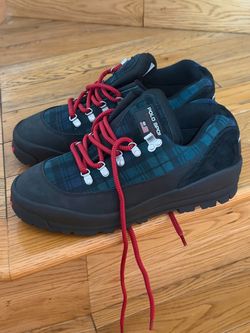 Polo Ralph Lauren Sport Tartan Black watch Plaid Suede Mountain Sneaker Size 9,5