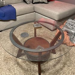 Glass Coffee Table + Glass Side Table