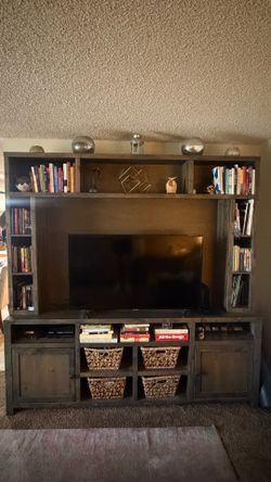 Authentic wood entertainment center