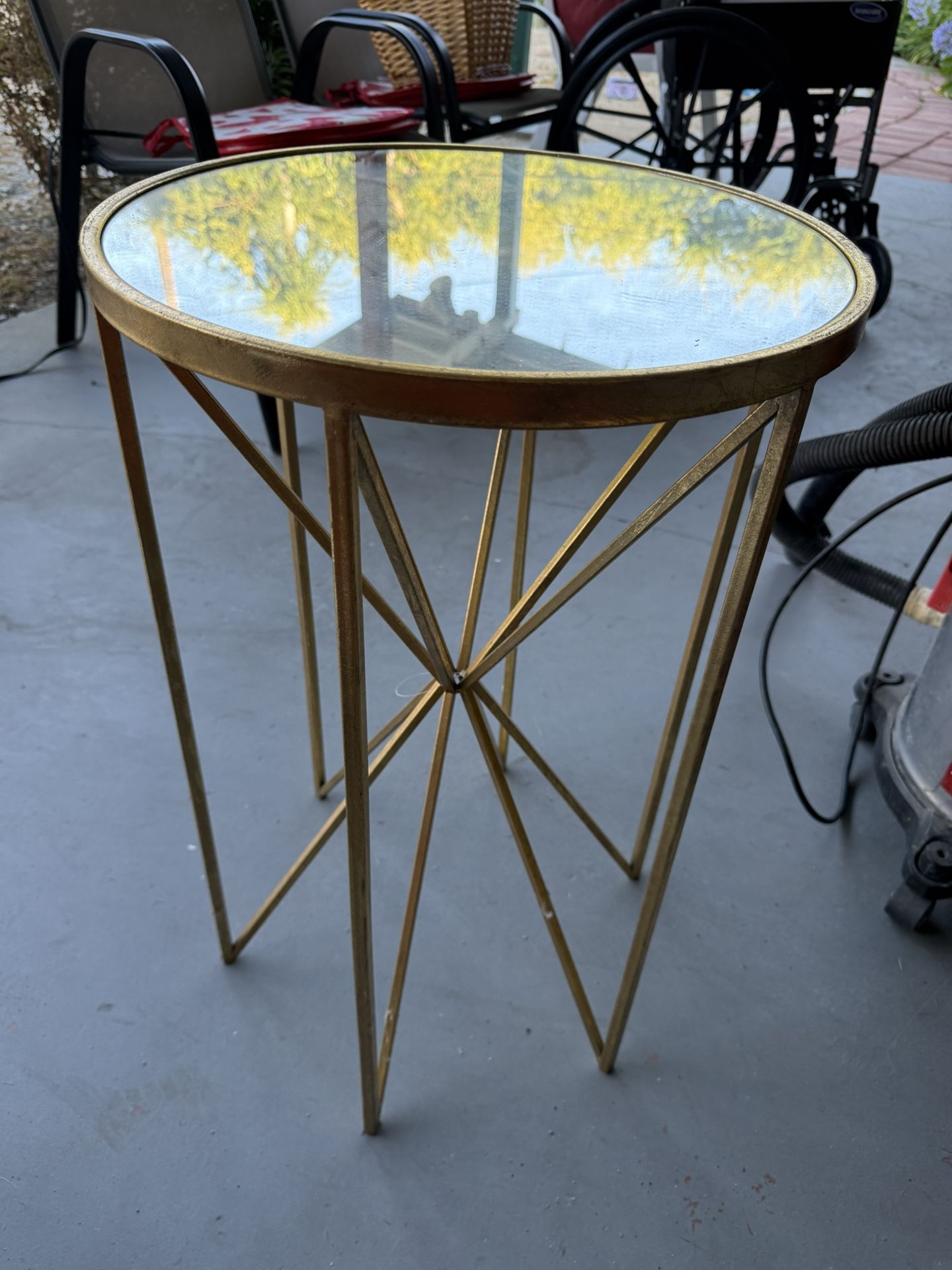 Gold Plated Mirror Top Table