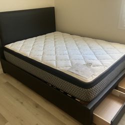 Queen Size Bed Frame With Mattress 