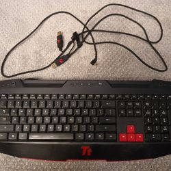 Ttesports Challenger Ultimate Gaming Illuminated Keyboard With Cloth Carry Case And Cable