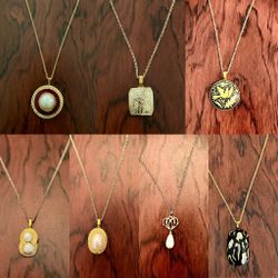 Necklaces crafted from vintage earrings and brooches 