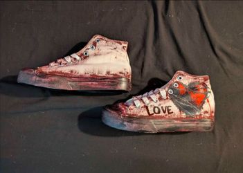 Grunge Punk Goth Heart High-Top Canvas Sneakers