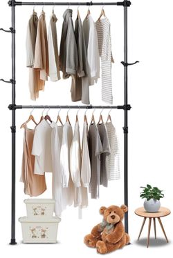 Adjustable Floor-to-Ceiling Tension Rod Garment Rack, best offer