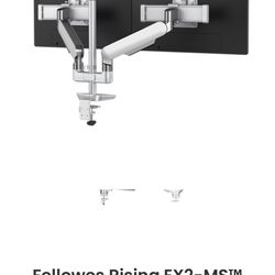 Fellowes Rising EX2-MS Series Dual Monitor Arm, Platinum Color PC 
