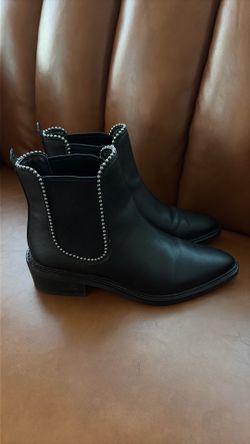 Coach Bowery black leather Chelsea boots