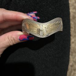 Harley Davidson Sterling Silver Cuff With Gold Inlay