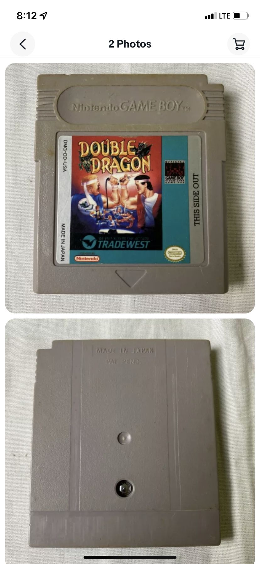 ***Double Dragon Nintendo Original GameBoy