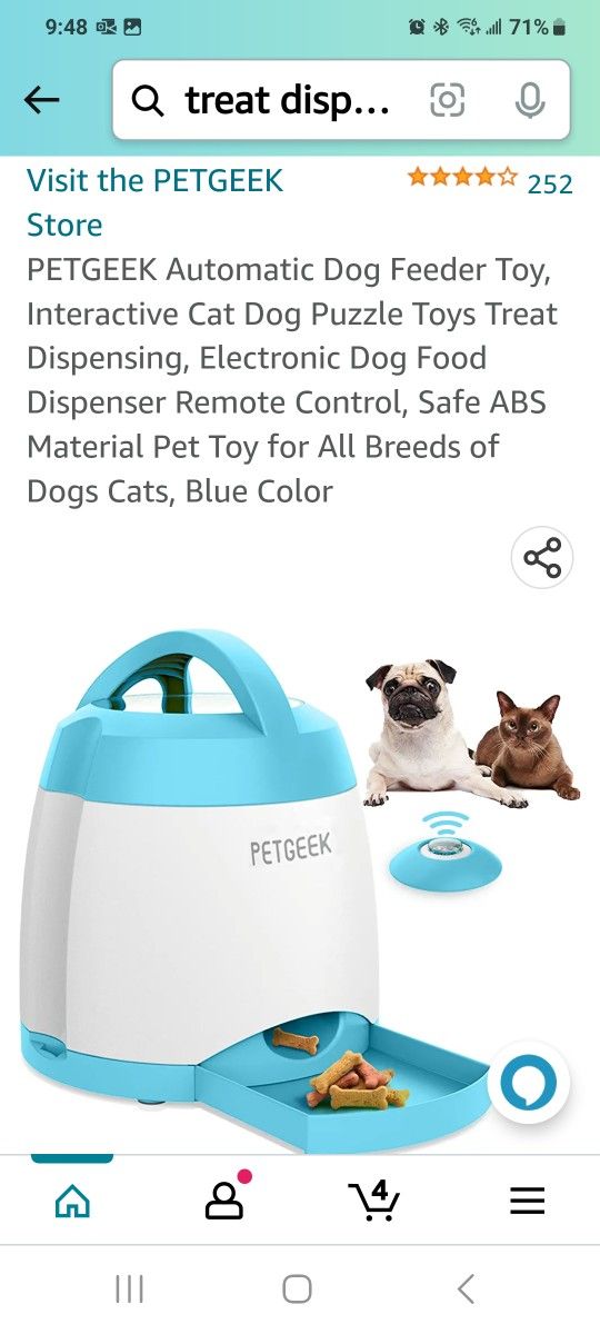 PETGEEK Automatic Dog & Cat Feeder Toy New In Box