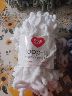 Red Heart Loop It Finger Looping fun yarn.