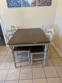 Farmhouse Dining Table Set with 4 Chairs