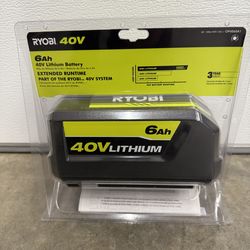 RYOBI 40V Lithium-Ion 6.0 Ah High Capacity Battery $200+ tax at Home Depot