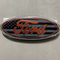 Black American Flag 3D 9 inch Front Grille Grill Emblem For Ford F150 Badge