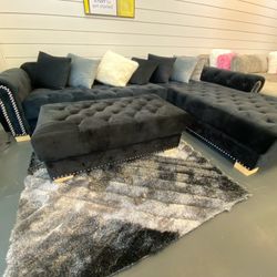  VELVET CHASE SOFA WITH OTTOMAN!!! JUST $10 DOWN AND 90 DAYS TO PAY!!! SAME DAY DELIVERY!!!
