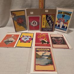 Broom Label Prints VTG  nineteen-ten through nineteen-forty Lot of 9