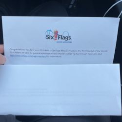 2 Six Flags Tickets