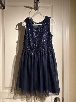 GAP Girl Dark Blue Sparkling Dress Size: S