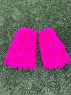 Pink Furry Adult Leg Warmers Halloween Costume