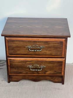 oak wood  2 drawers nightstand