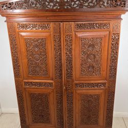 Very Rare Hand Carved Rosewood Cabinet. Very Heavy