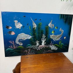 Vintage Ocean Art Mother of Pearl Inlay Fish