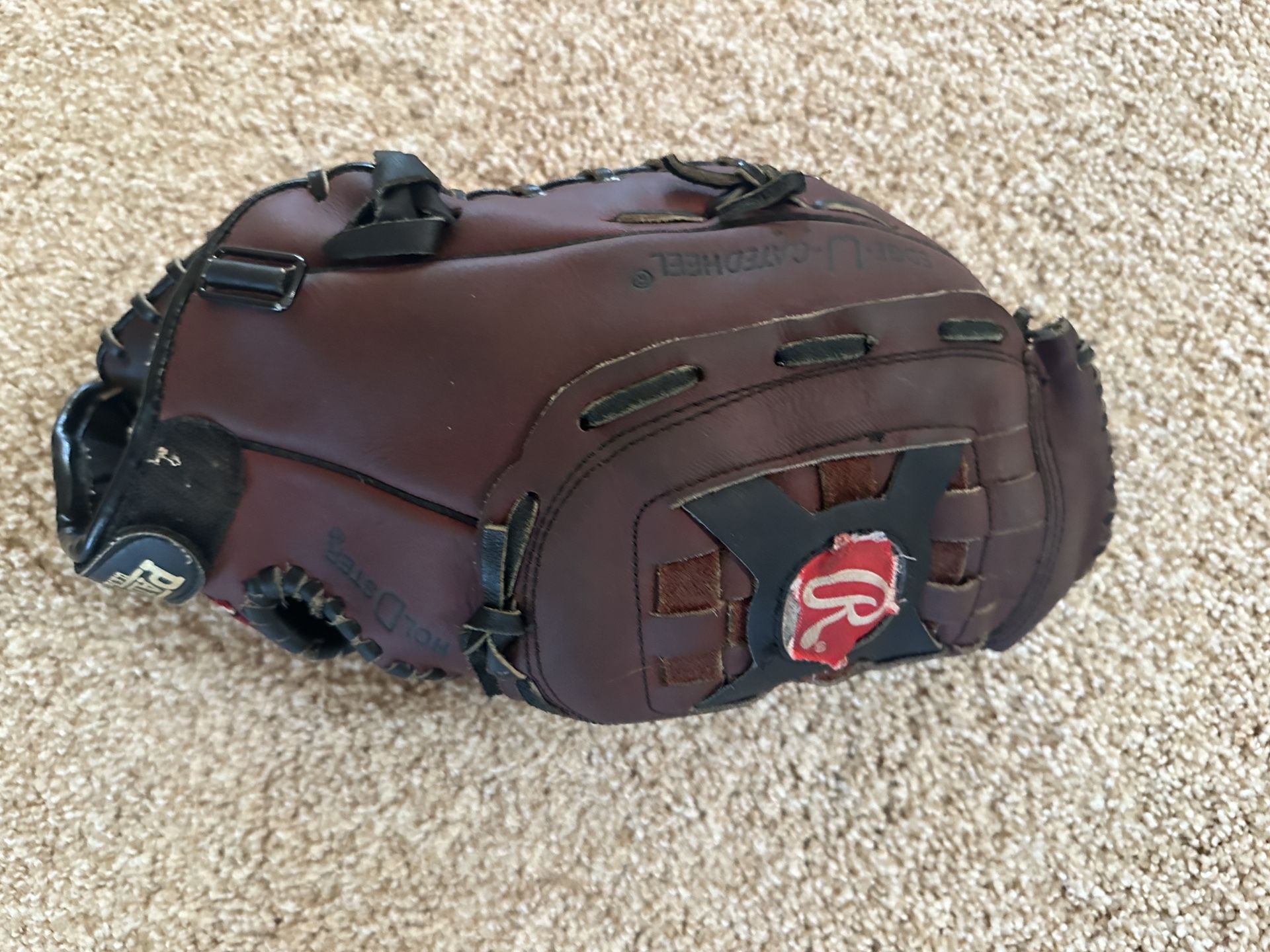 Rawlings Brown Black Leather Glove Left Handed First Baseman Glove Baseball Softball