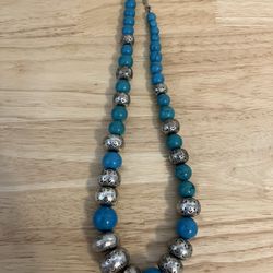 Antique Silver Turquoise Necklace 