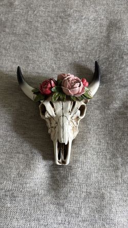 Floral cow skull wall hanging