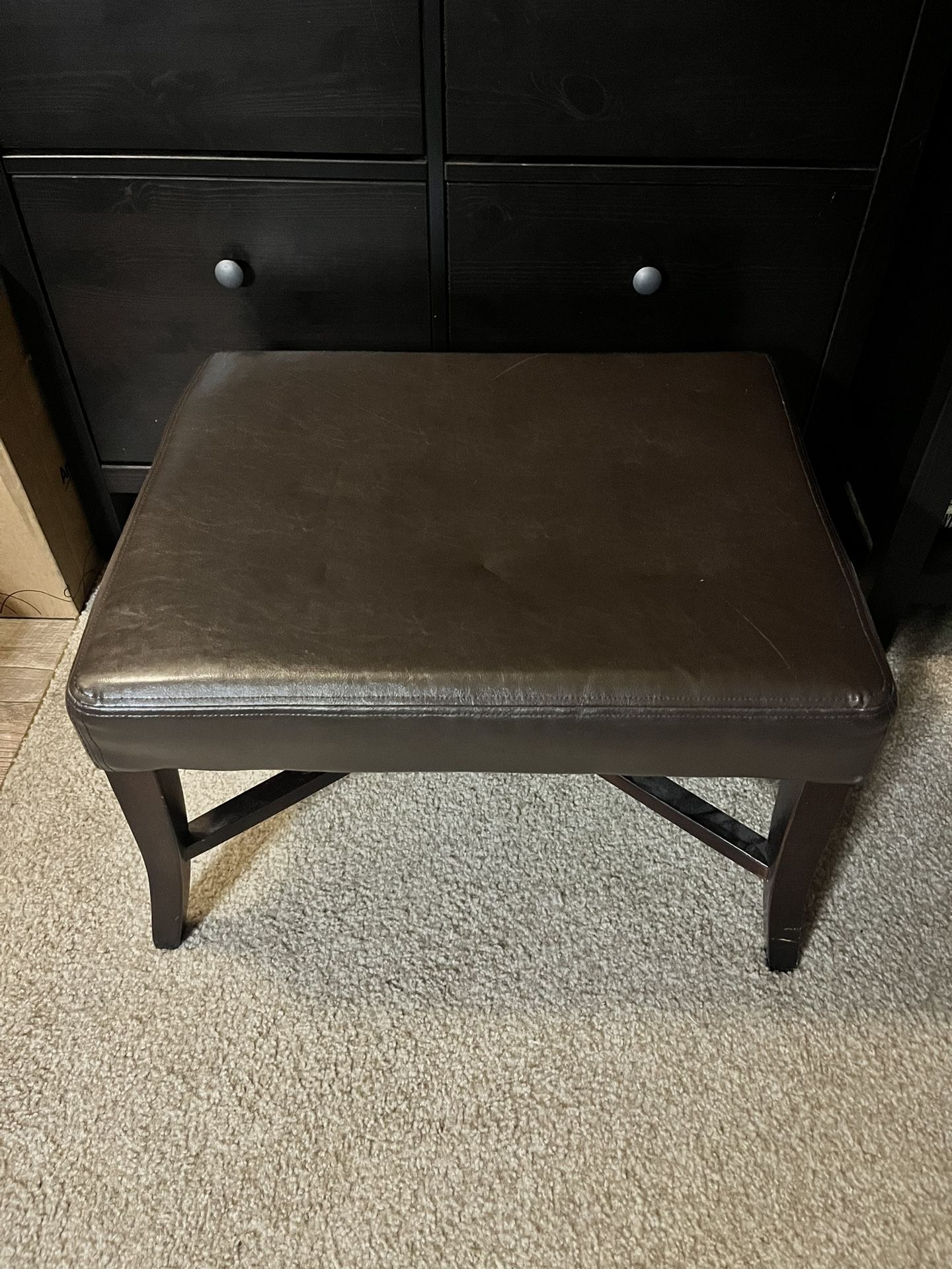 Faux Leather Ottoman Bench
