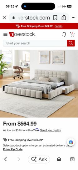 King size frame with storage