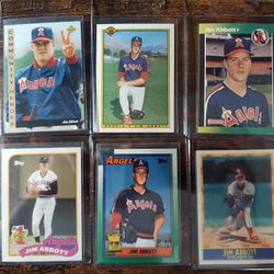 Jim Abbott Baseball Card Collection 