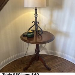 Lamp and side table