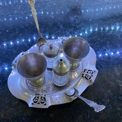 Antique Silver Plate Soft Boiled Egg Set
