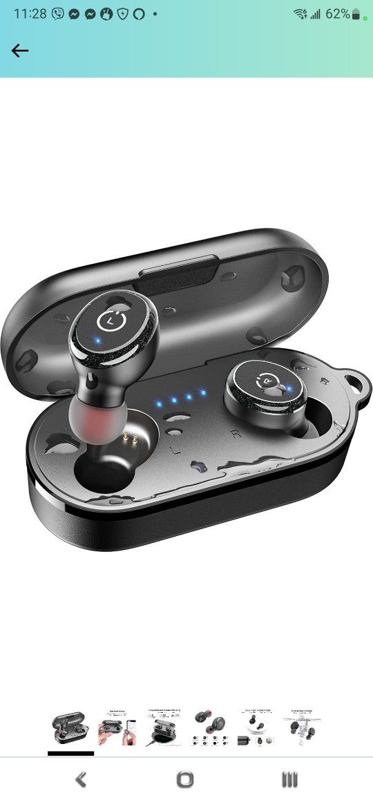 TOZO T10 Bluetooth 5.3 Wireless Earbuds with Wireless Charging Case IPX8 Waterproof Stereo Headphones in Ear Built in Mic Headset Premium Sound with D